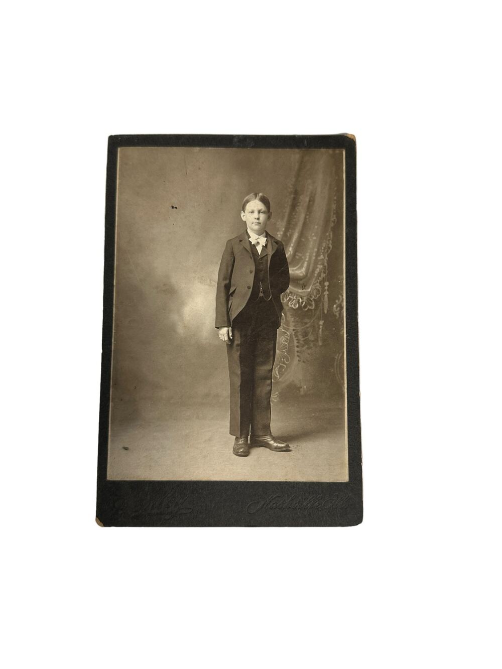 Antique CDV Cabinet Photo Sepia Confirmation 1902